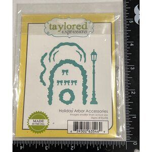 HTF Taylored Expressions Holiday Arbor Accessories Die Set TE698 Bow Light Pole